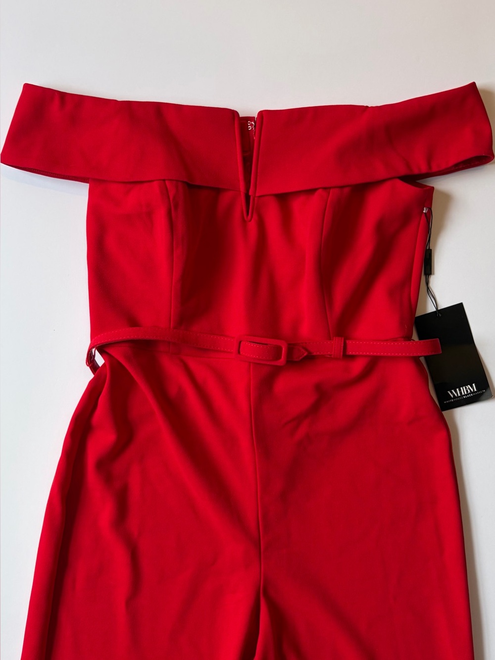 White House Black Market Ruby Rush Belted Jumpsuit NWT 6P - Picture 5 of 12